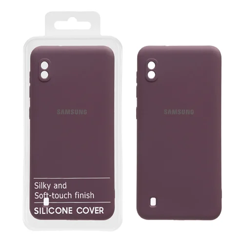 قاب نیو سیلیکون محافظ لنزدار Samsung Galaxy A10 / M10 - RF - بادمجانی (پک دار)
