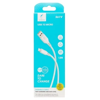 کابل شارژر فست میکرو مدل دلفین s61v سفید