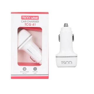 شارژر فندکی فست دو پورت Tsco مدل TCG 41 30W - سفید