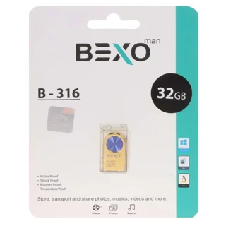 BEXO B-316 USB2.0 Flash Memory - 32GB (گارانتی داده پردازی آواتک) طلایی آبی