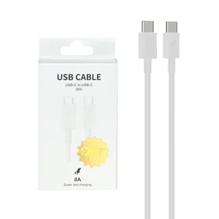 کابل شارژ فست Type-C To Type-C 8A - سفید