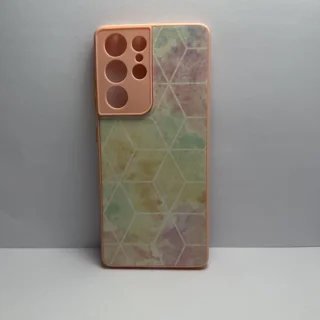 قاب مکعبی سامسونگ S21 Ultra گلبهی کد2
