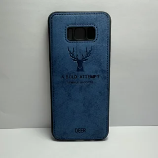 قاب طرح چرم سامسونگ S8+ سرمه ای کد 2