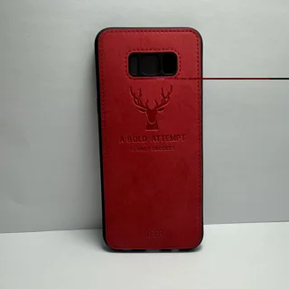 قاب طرح چرم سامسونگ S8+ قرمز کد1