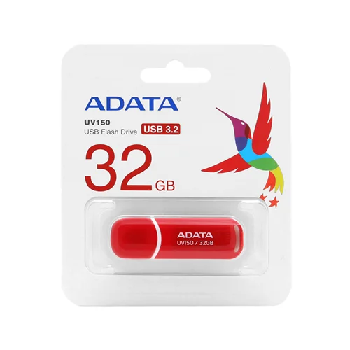 ADATA UV150 USB 3.2 Flash Memory-32GB قرمز (گارانتی مادام‌العمر شرکت آونگ)