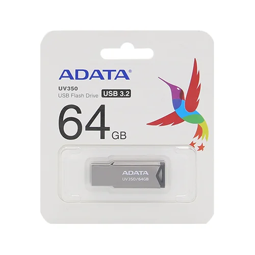 ADATA UV350 USB 3.2 Flash Memory - 64GB - مشکی - (گارانتی مادام العمرشرکت آونگ)