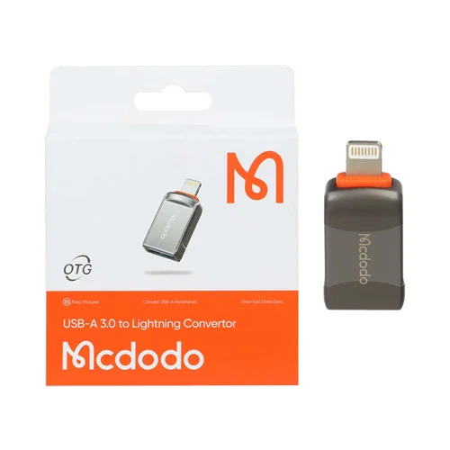 تبدیل Mcdodo OTG USB3.0 TO Lightning مدل OT-8600 - خاکستری