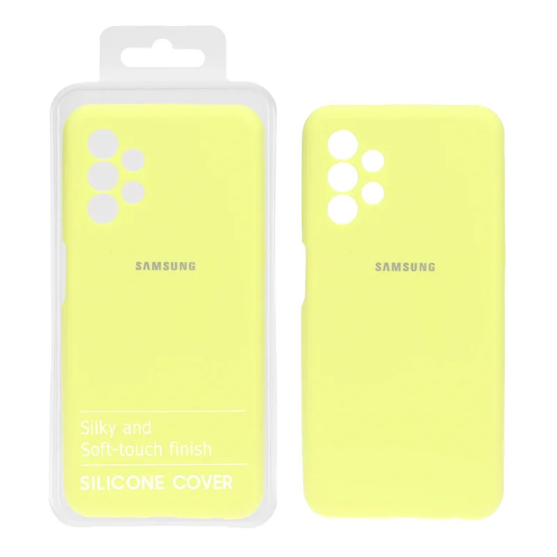 قاب سیلیکونی پاک کنی اورجینال درجه یک Samsung A13-4G - زرد (پک دار)