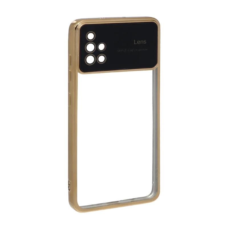 قاب دور رنگی محافظ لنز شیشه ای Samsung Galaxy A51 / M40s - طلایی