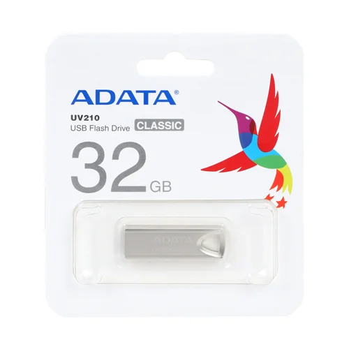 Adata UV210 USB 2.0 Flash Memory-32GB نقره ای - (گارانتی مادام العمر شرکت آونگ)